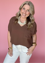 Load image into Gallery viewer, airflow v-neck dolman top, brown
