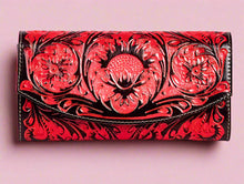 Load image into Gallery viewer, tambrina hand-tooled wallet in red | myra
