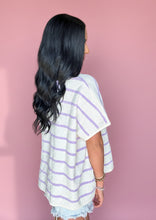 Load image into Gallery viewer, zenana striped oversized sweater, lavender