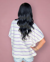Load image into Gallery viewer, zenana striped oversized sweater, lavender