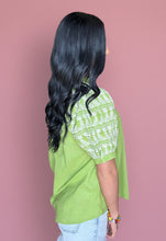 Load image into Gallery viewer, avocado bloom embroidered blouse
