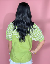 Load image into Gallery viewer, avocado bloom embroidered blouse
