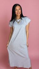 Load image into Gallery viewer, zenana round neck midi dress, heather grey