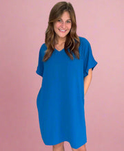 Load image into Gallery viewer, airflow pocket dress, classic blue