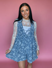 Load image into Gallery viewer, pleated v-neck romper, embossed floral