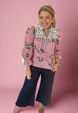 Load image into Gallery viewer, high-waisted cropped pants, navy