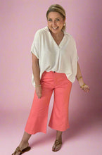 Load image into Gallery viewer, high-waisted cropped pants, coral