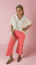 Load image into Gallery viewer, high-waisted cropped pants, coral