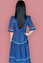 Load image into Gallery viewer, midnight garden embroidered midi