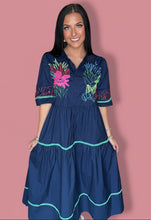 Load image into Gallery viewer, midnight garden embroidered midi