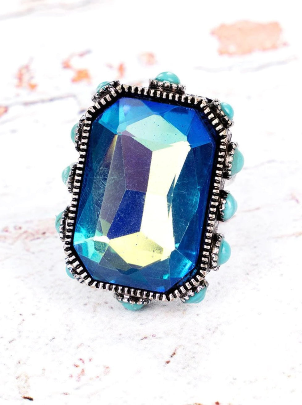 blue stone cuff ring