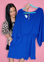 Load image into Gallery viewer, breezy airflow romper, royal blue | plus size