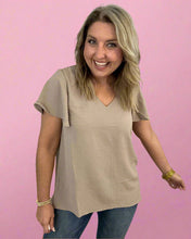 Load image into Gallery viewer, flutter sleeve airflow top, light mocha