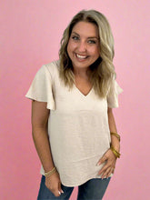 Load image into Gallery viewer, flutter sleeve airflow top, sand beige