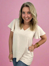 Load image into Gallery viewer, flutter sleeve airflow top, sand beige