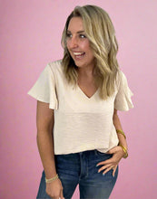 Load image into Gallery viewer, flutter sleeve airflow top, sand beige