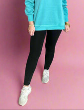 Load image into Gallery viewer, high waist fleece leggings, black