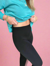 Load image into Gallery viewer, high waist fleece leggings, black