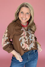 Load image into Gallery viewer, baroque applique blouse, brown plaid