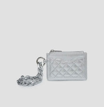 Load image into Gallery viewer, rhodes quilted wallet w/ chain bangle, silver
