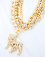 Load image into Gallery viewer, bree beaded layered necklace, standing gold dog | caroline hill