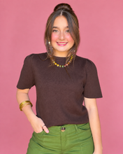 Load image into Gallery viewer, chocolate puff sleeve knit
