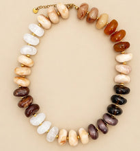 Load image into Gallery viewer, caramel latte beaded statement necklace