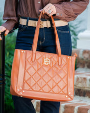 Load image into Gallery viewer, sophie zippered tote saddle ld | caroline hill