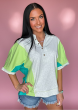 Load image into Gallery viewer, weekend energy top, neon stripe
