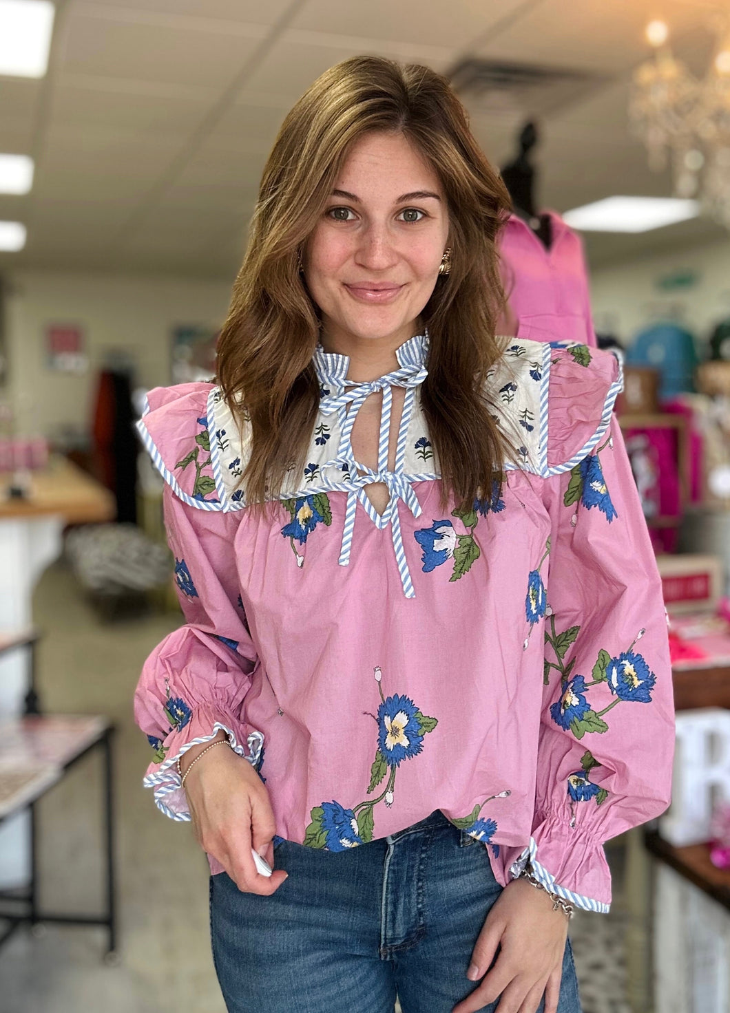 pretty in pink blouse