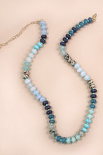 Load image into Gallery viewer, agate glass bead necklace, stormy blue
