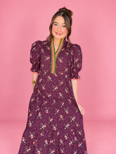 Load image into Gallery viewer, plum garden midi dress
