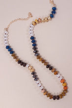 Load image into Gallery viewer, agate glass bead necklace, harvest navy
