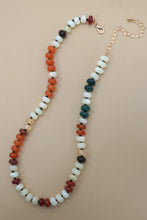 Load image into Gallery viewer, agate glass bead necklace, autumn grove
