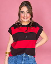 Load image into Gallery viewer, cherry cola stripe top
