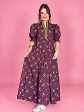 Load image into Gallery viewer, plum garden midi dress
