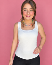 Load image into Gallery viewer, square neck ribbed tank, vanilla

