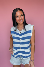 Load image into Gallery viewer, lake house striped sweater vest
