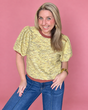 Load image into Gallery viewer, autumn haze marled puff sleeve sweater
