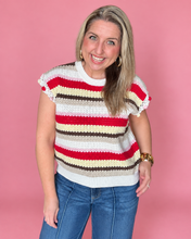 Load image into Gallery viewer, autumn whimsy pom pom knit top
