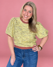 Load image into Gallery viewer, autumn haze marled puff sleeve sweater
