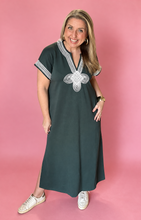 Load image into Gallery viewer, simply stitched midi dress, hunter green
