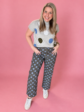 Load image into Gallery viewer, the dot effect wide leg pants, olive + blue
