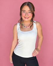 Load image into Gallery viewer, square neck ribbed tank, vanilla
