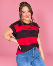 Load image into Gallery viewer, cherry cola stripe top
