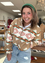 Load image into Gallery viewer, aztec sherpa cropped jacket
