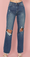 Load image into Gallery viewer, high waist ripped knee dad jean | judy blue
