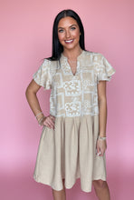 Load image into Gallery viewer, latte love embroidered dress
