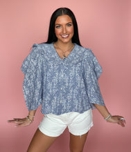 Load image into Gallery viewer, ruffle collar gingham top

