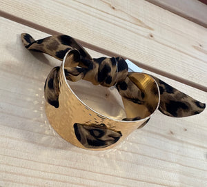 wide scarf bracelet, leopard